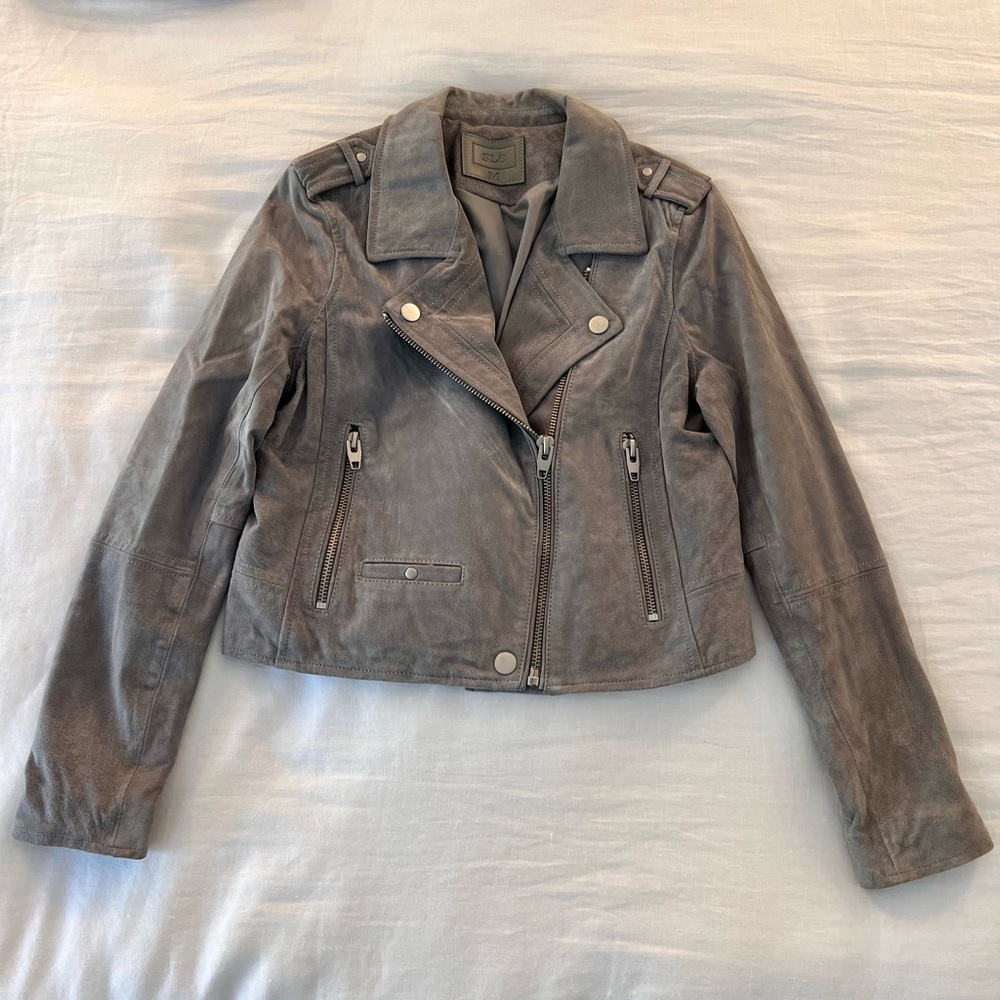SLS Faux Suede Moto Jacket
